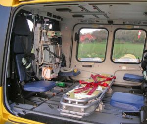 L'interno di un'eliambulanza