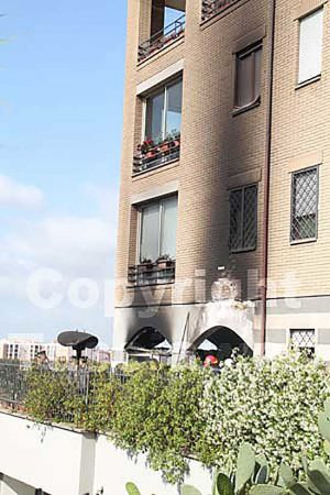 Viterbo - L'incendio in via Rasetti