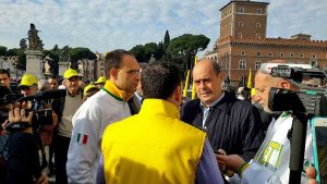 Coldiretti - la protesta al Foro di Traiano