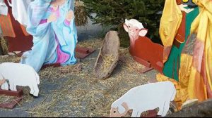 Bagnaia - Il presepe con la statua dell'asino rubata
