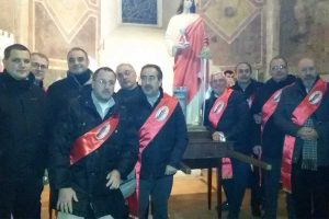 Il comitato Santa Barbara alla processione di Rieti