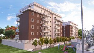 Viterbo - Il rendering del Next village di Saggini a santa Barbara 