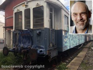 Viterbo - Roma Nord - La carrozza usata dal duce nel 1932 e nel riquadro Giordano Bruno Guerri