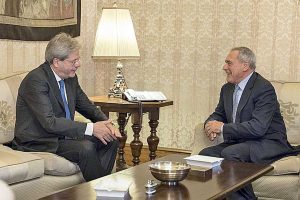 L'incontro tra Paolo Gentiloni e Pietro Grasso