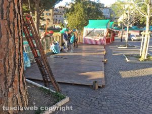 Viterbo - Il gazebo distrutto dal vento 