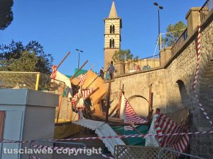 Viterbo - Il gazebo distrutto dal vento 