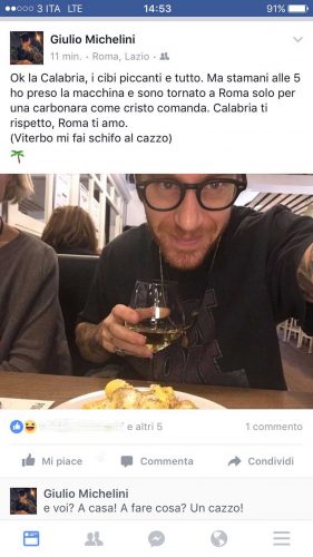 Viterbo - Il post "natalizio" del figlio del sindaco Leonardo Michelini, Giulio