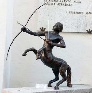 Viterbo - Il sagittario realizzato da alcuni alunni della scuola "F. Orioli"