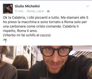 Viterbo - Il post "natalizio" del figlio del sindaco Leonardo Michelini, Giulio