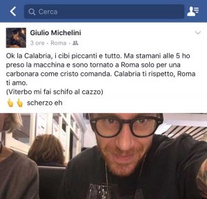 Viterbo - Il post "natalizio" del figlio del sindaco Leonardo Michelini, Giulio, riveduto e corretto