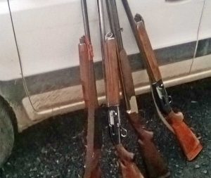 Il materiale sequestrato dalla polizia provinciale ai cacciatori
