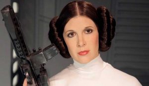 Carrie Fisher nei panni della principessa Leila