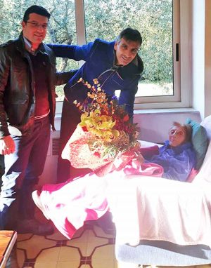 Il sindaco di Vignanello Grasselli con Ida Tabacchini nel giorno del suo compleanno