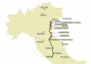 Il tracciato dell'autostrada Mestre-Orte