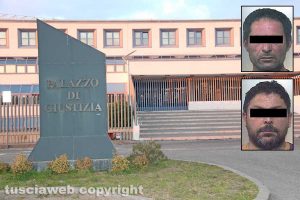 Viterbo - Tribunale - Nei riquadri i due arrestati dell'operazione Geko, oggi imputati