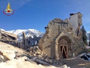 Amatrice - La chiesa di sant'Agostino distrutta