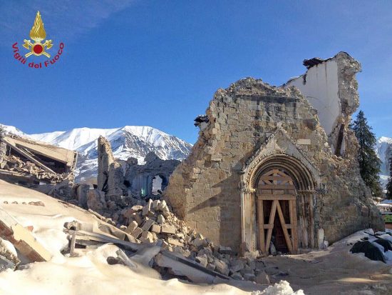 Amatrice - La chiesa di sant'Agostino distrutta
