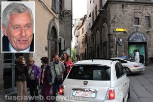 Viterbo - Il traffico nel centro storico - Nel riquadro il sindaco