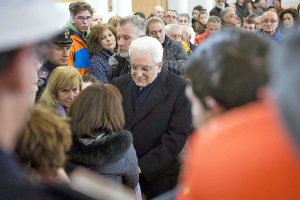 Elicottero del 118 precipitato - Il presidente della Repubblica Sergio Mattarella alla camera ardente