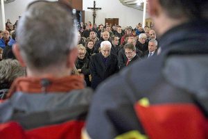 Elicottero del 118 precipitato - Il presidente della Repubblica Sergio Mattarella alla camera ardente