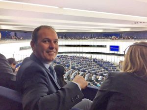Sergio Caci tra gli ospiti alla elezione di Tajani a presidente del parlamento europeo