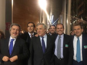 Sergio Caci e Francesco Battistoni tra gli ospiti alla elezione di Tajani a presidente del parlamento europeo
