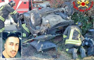 Tarquinia - Mortale sulla Lupo Cerrino - Nel riquadro la vittima Federico Santopietro