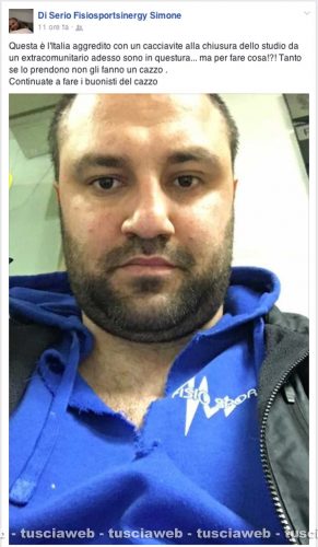 Il post su Facebook di Simone Di Serio