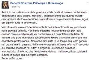 La criminologa Roberta Bruzzone contro la pagina di Caffeina 