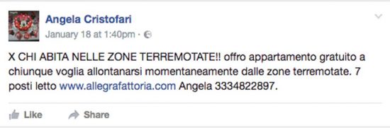 Vejano - Cittadina offre ospitalità ai terremotati