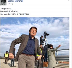 Gianni Morandi - Il post sul set nella Tuscia