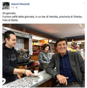 Il post di Gianni Morandi su Facebook