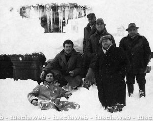 Francesco Pastori e Fausto Menghini al nevone del '56