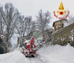 Amatrice - Maltempo e terremoto, vigili del fuoco al lavoro