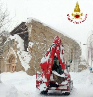 Amatrice - Maltempo e terremoto, vigili del fuoco al lavoro