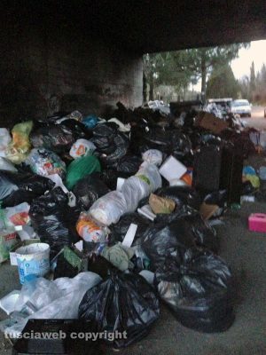 Viterbo - Rifiuti in strada Castiglione