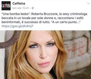 La criminologa Roberta Bruzzone contro la pagina di Caffeina