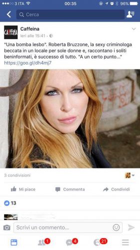La criminologa Roberta Bruzzone contro Caffeina