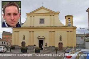 La chiesa di Grotte Santo Stefano - Nel riquadro Mauro Marsiglioni
