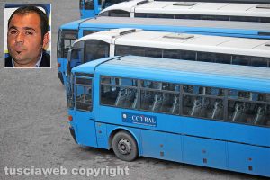 Viterbo - Bus Cotral al Riello - Nel riquadro Carlo Graziani