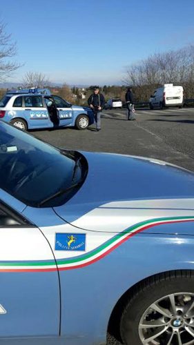 Un posto di blocco della polstrada