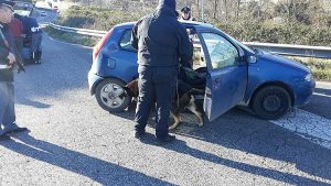 Un posto di blocco della polstrada