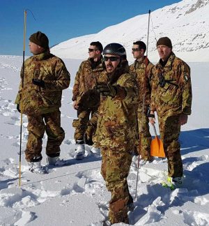 Gli allievi marescialli all'esercitazione a Campo Felice 