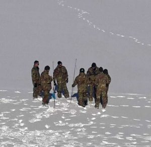 Gli allievi marescialli all'esercitazione a Campo Felice 
