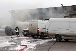 Viterbo - L'intervento dei vigili del fuoco al Poggino