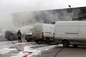 Viterbo - L'intervento dei vigili del fuoco al Poggino