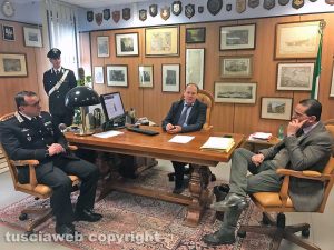 La conferenza stampa in procura con il procuratore capo Paolo Auriemma, il comandante provinciale dei carabinieri Giuseppe Palma e il pm Massimiliano Siddi