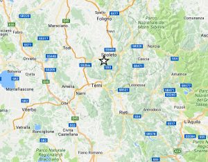 Terremoto – La scossa di magnitudo 3,5 a Spoleto delle 15,14 del 9 febbraio