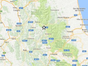 Scossa di magnitudo 3,8 ad Accumoli