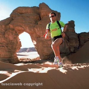 Il presidente della Viterbo Runners Pino Tenti in una delle sue imprese